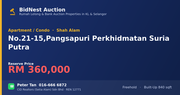 Apartment / Condo · No. 21-15, Pangsapuri Perkhidmatan Suria Putra