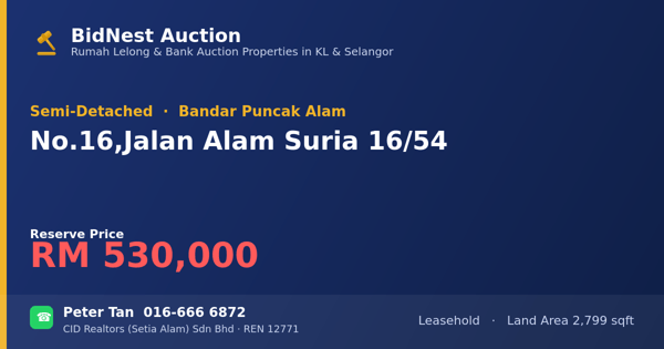 Semi-D · No. 16, Jalan Alam Suria 16/54