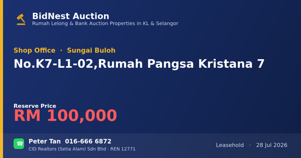 Kedai Pejabat · No. K7-L1-02, Rumah Pangsa Kristana 7
