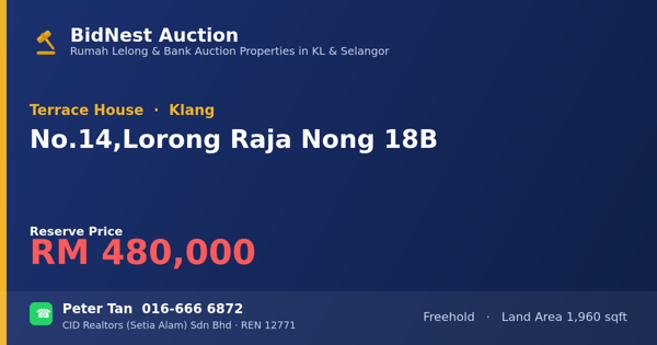 Terrace House · No. 14, Lorong Raja Nong 18B