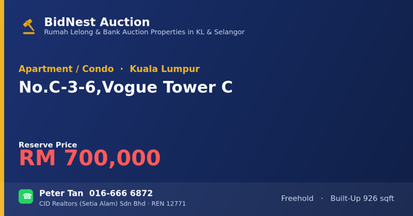 Apartmen / Kondo · No. C-3-6, Vogue Tower C