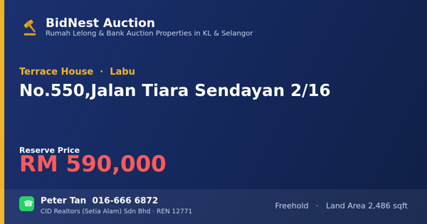 排屋 · No. 550, Jalan Tiara Sendayan 2/16
