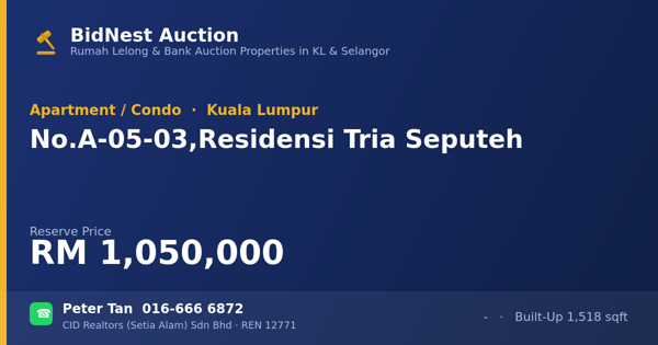 Apartmen / Kondo · No. A-05-03, Residensi Tria Seputeh