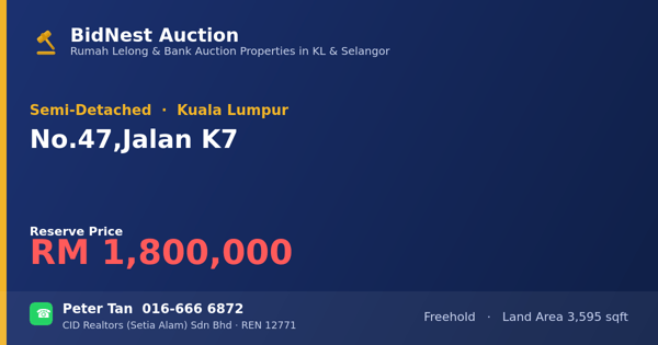 Semi-Detached · No. 47, Jalan K7