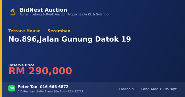 Terrace House · No. 896, Jalan Gunung Datok 19