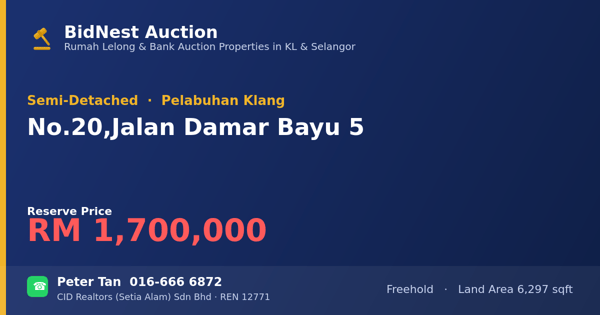 Semi-Detached · No. 20, Jalan Damar Bayu 5
