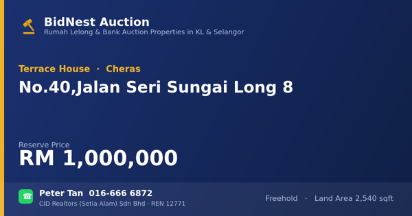 Rumah Teres · No. 40, Jalan Seri Sungai Long 8