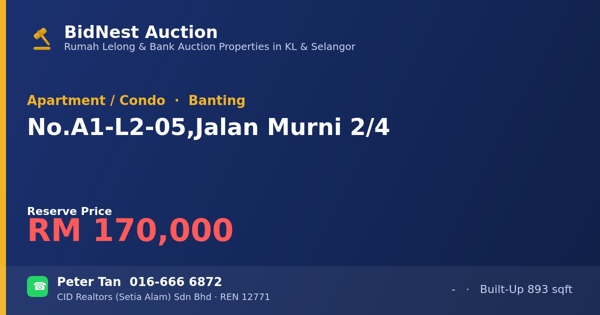 Apartment / Condo · No. A1-L2-05, Jalan Murni 2/4