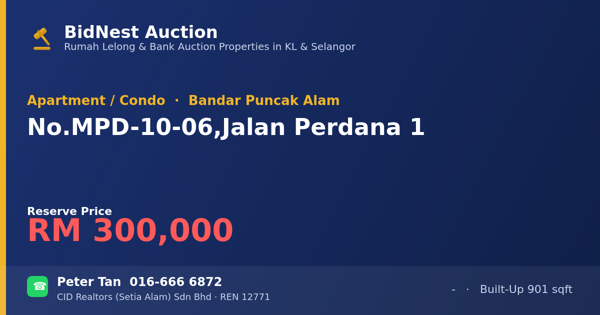 Apartmen / Kondo · No. MPD-10-06, Jalan Perdana 1