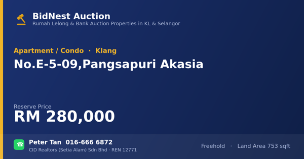 Apartmen / Kondo · No. E-5-09, Pangsapuri Akasia