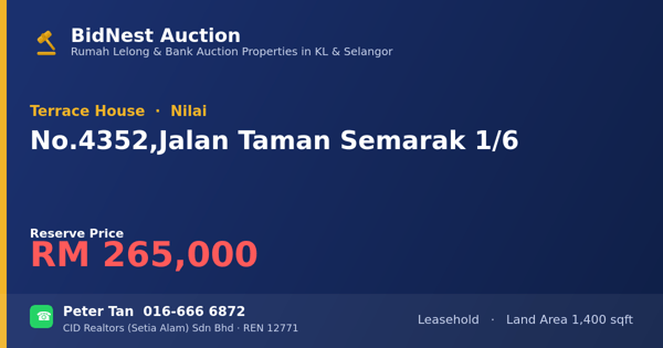 Terrace House · No. 4352, Jalan Taman Semarak 1/6