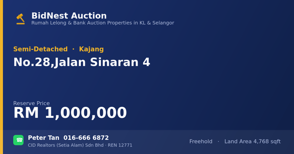 Semi-D · No. 28, Jalan Sinaran 4