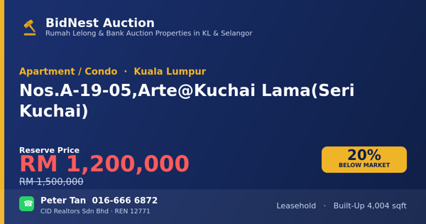 Apartmen / Kondo · Nos. A-19-05, Arte @ Kuchai Lama (Seri Kuchai)