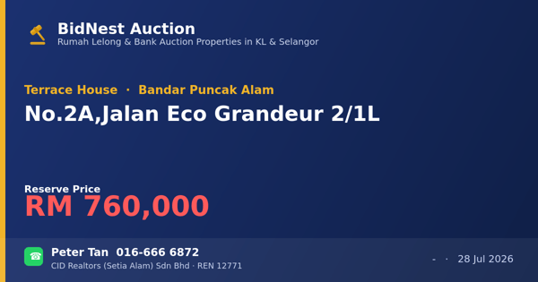Terrace House · No. 2A, Jalan Eco Grandeur 2/1L