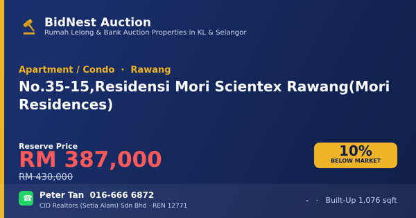 Apartmen / Kondo · No. 35-15, Residensi Mori Scientex Rawang (Mori Residences)