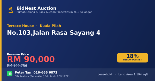 Terrace House · No. 103, Jalan Rasa Sayang 4