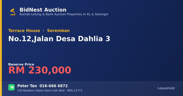 Terrace House · No. 12, Jalan Desa Dahlia 3