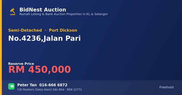 Semi-Detached · No. 4236, Jalan Pari