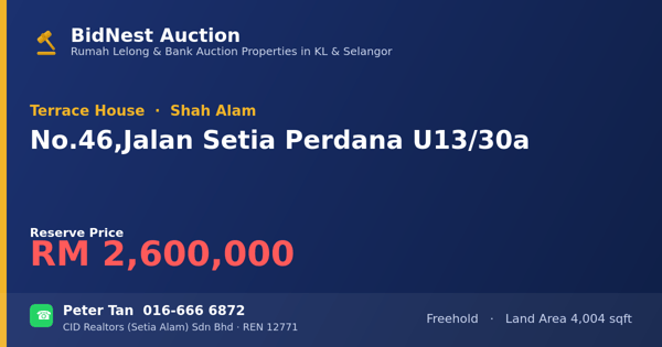 Terrace House · No. 46, Jalan Setia Perdana U13/30a