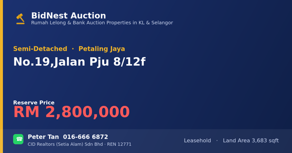 Semi-Detached · No. 19, Jalan Pju 8/12f