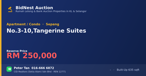 Apartment / Condo · No. 3-10, Tangerine Suites