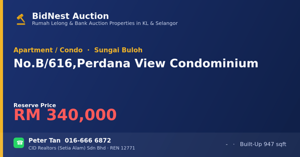 Apartment / Condo · No. B/616, Perdana View Condominium