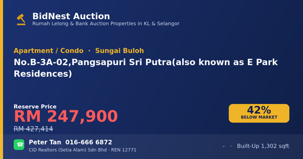 Apartmen / Kondo · No. B-3A-02, Pangsapuri Sri Putra (also known as E Park Residences)