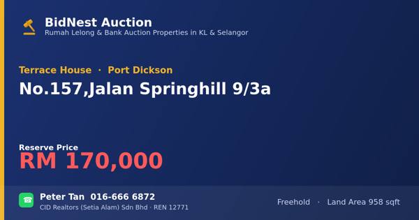 Terrace House · No. 157, Jalan Springhill 9/3a