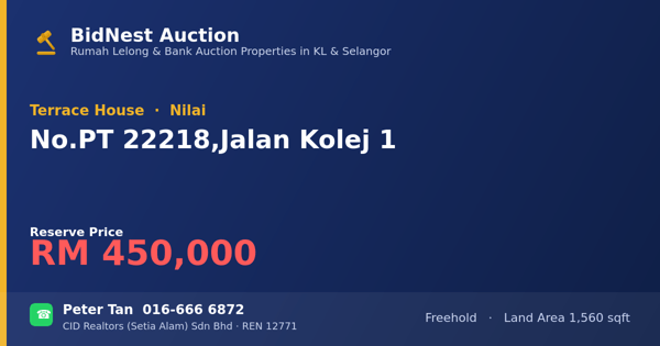 Terrace House · No. PT 22218, Jalan Kolej 1
