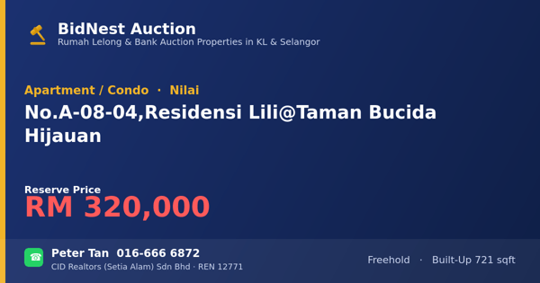 Apartmen / Kondo · No. A-08-04, Residensi Lili @ Taman Bucida Hijauan