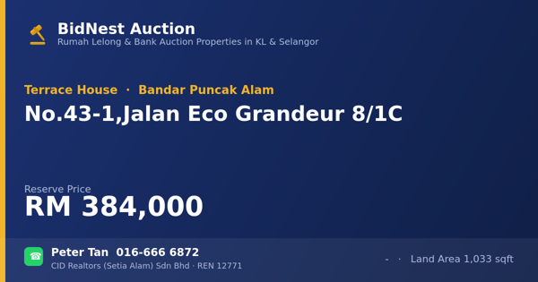 Rumah Teres · No. 43-1, Jalan Eco Grandeur 8/1C