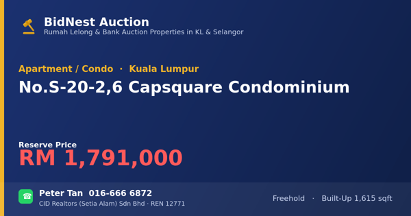公寓 · No. S-20-2, 6 Capsquare Condominium