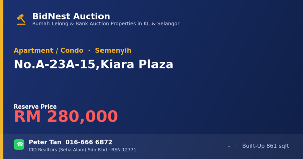 Apartment / Condo · No. A-23A-15, Kiara Plaza