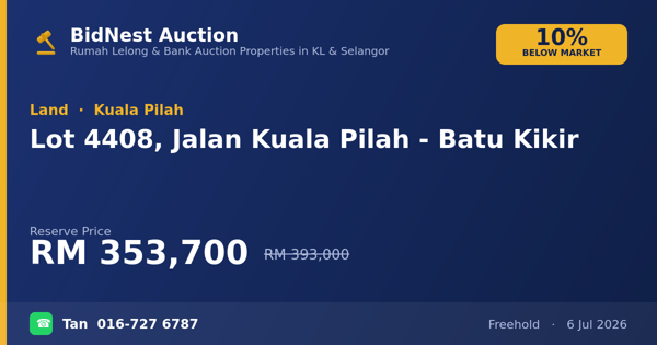 Tanah · Lot 4408, Jalan Kuala Pilah - Batu Kikir