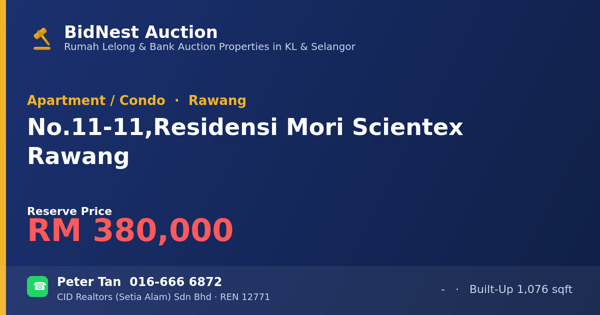 Apartment / Condo · No. 11-11, Residensi Mori Scientex Rawang
