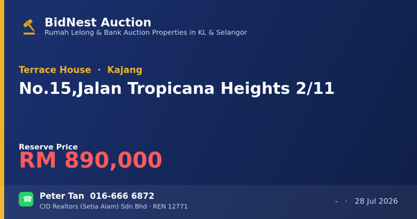 Terrace House · No. 15, Jalan Tropicana Heights 2/11