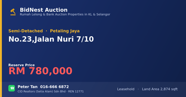 Semi-Detached · No. 23, Jalan Nuri 7/10