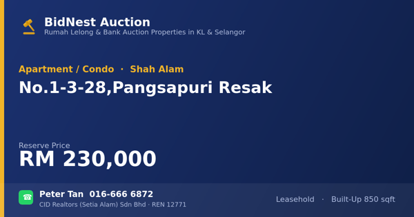 Apartmen / Kondo · No. 1-3-28, Pangsapuri Resak