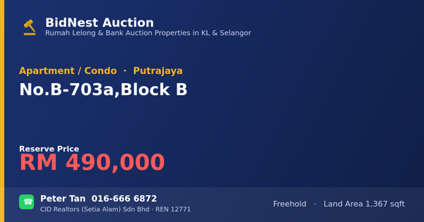 Apartment / Condo · No. B-703a, Block B