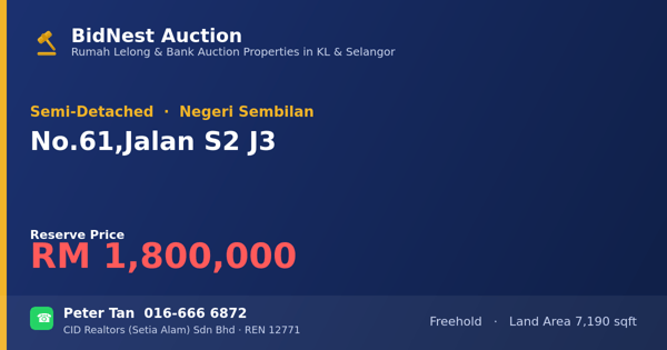 Semi-Detached · No. 61, Jalan S2 J3