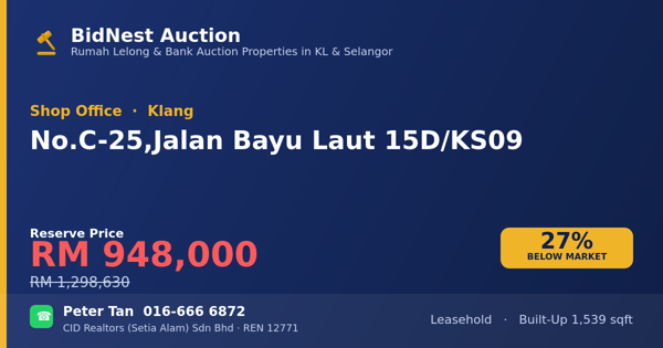 Shop Office · No. C-25, Jalan Bayu Laut 15D/KS09