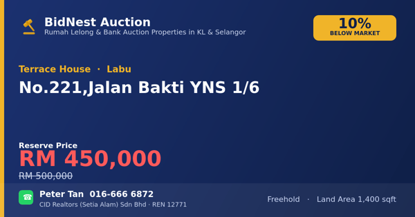 Terrace House · No.221, Jalan Bakti YNS 1/6