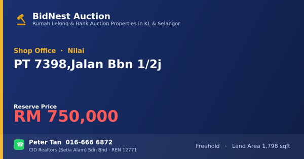 Shop Office · PT 7398, Jalan Bbn 1/2j