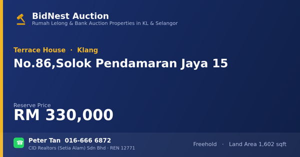 Terrace House · No. 86, Solok Pendamaran Jaya 15