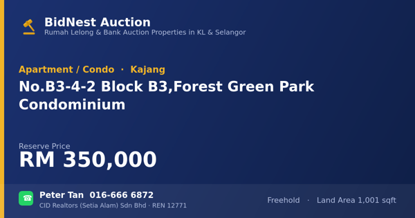 Apartmen / Kondo · No. B3-4-2 Block B3, Forest Green Park Condominium