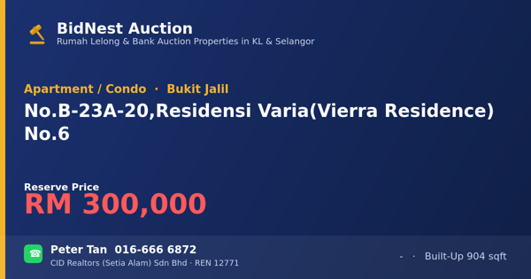 公寓 · No. B-23A-20, Residensi Varia (Vierra Residence) No.6