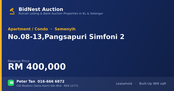 Apartmen / Kondo · No. 08-13, Pangsapuri Simfoni 2