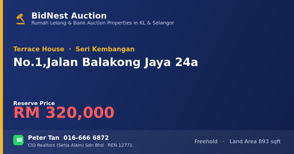 Terrace House · No. 1, Jalan Balakong Jaya 24a