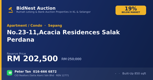 Apartmen / Kondo · No. 23-11, Acacia Residences Salak Perdana