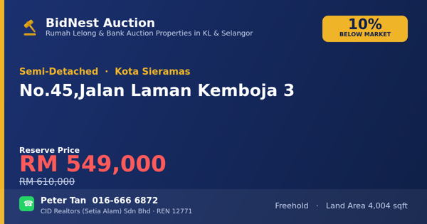 Semi-Detached · No. 45, Jalan Laman Kemboja 3